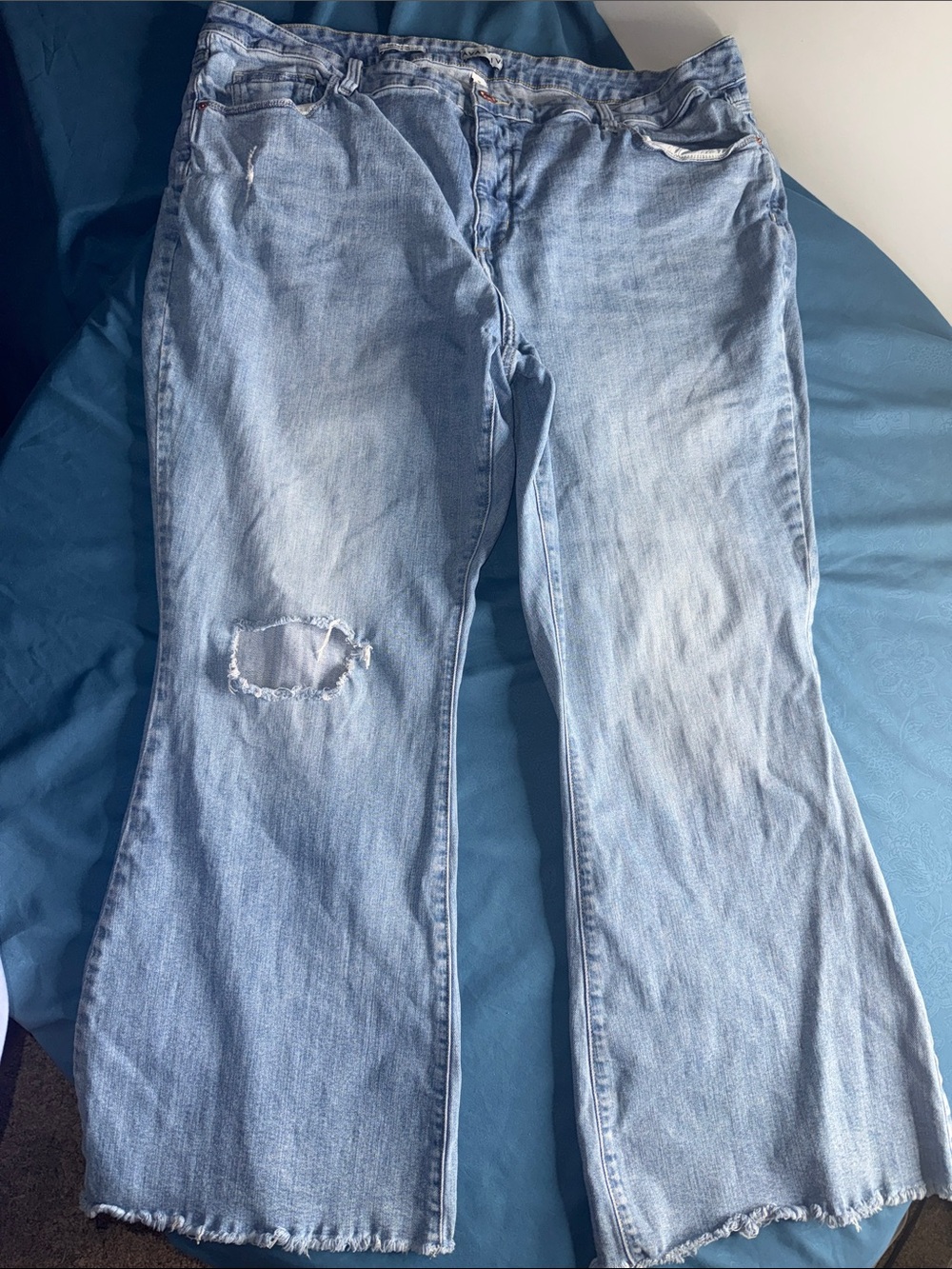 Ava & Viv Light Blue Distressed Flare Jeans